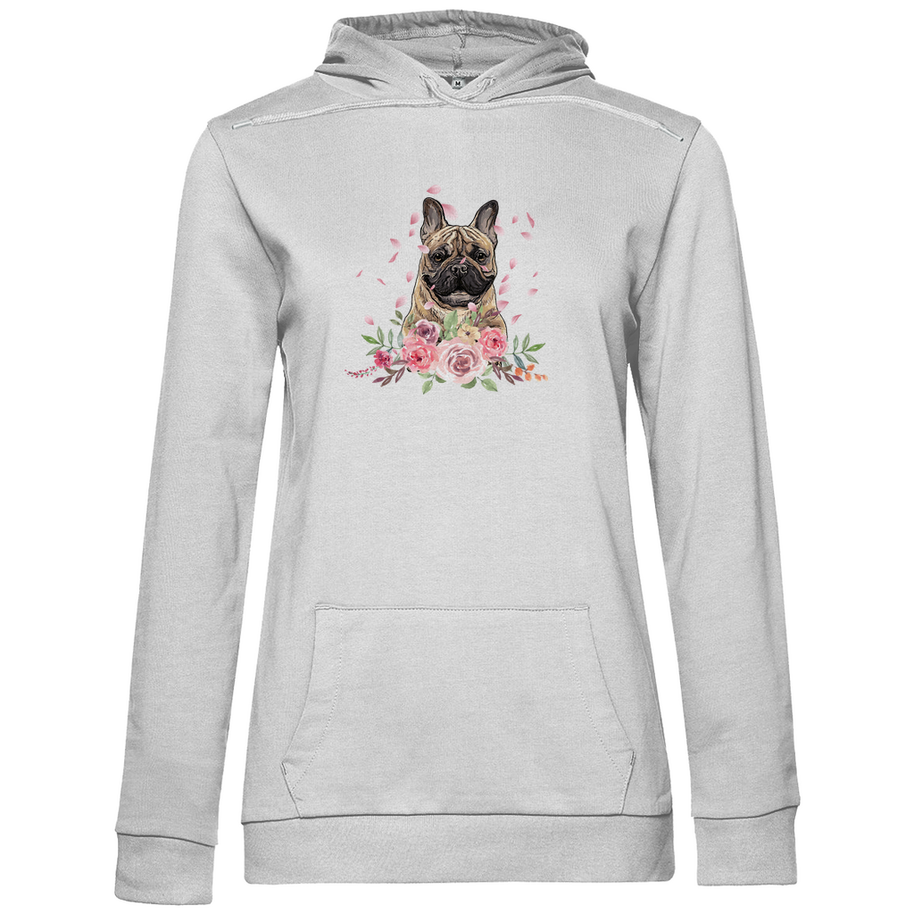 Flower Französische Bulldoge - Hoodie für Damen