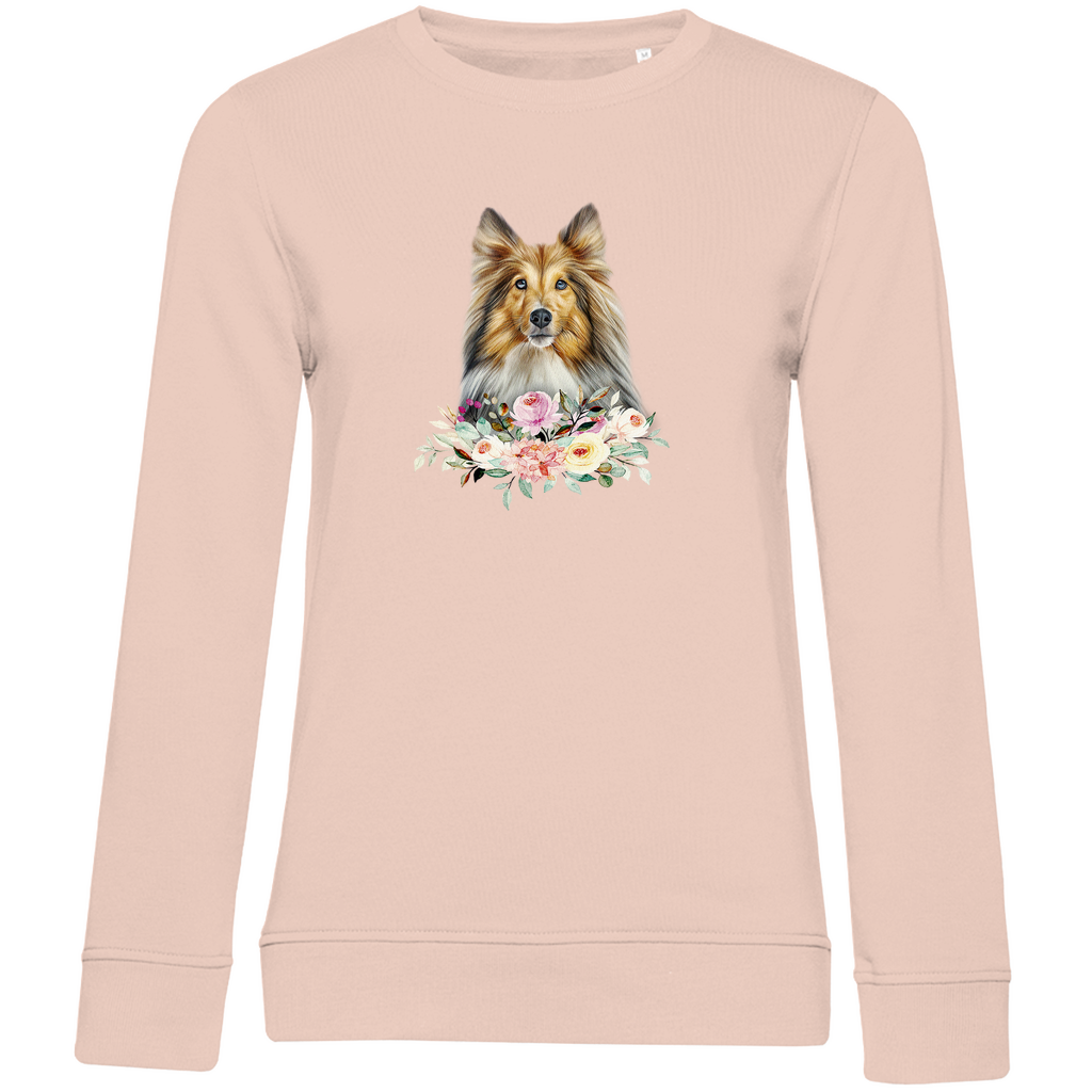 Flower Shetland Sheepdog - Bio-Sweatshirt für Damen