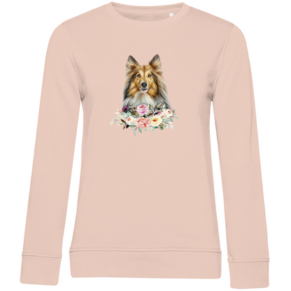 Flower Shetland Sheepdog - Bio-Sweatshirt für Damen