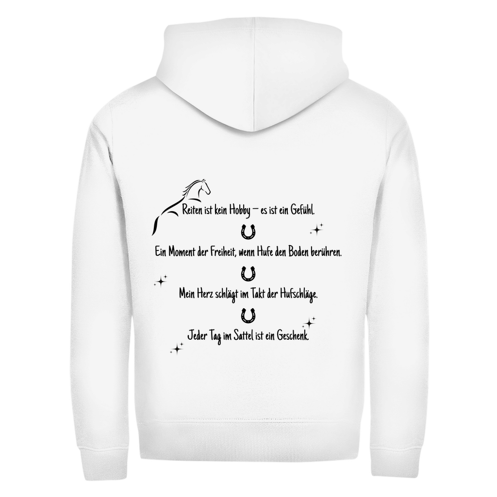 Reiten- Zipper-Hoodie Unisex | Rückendruck