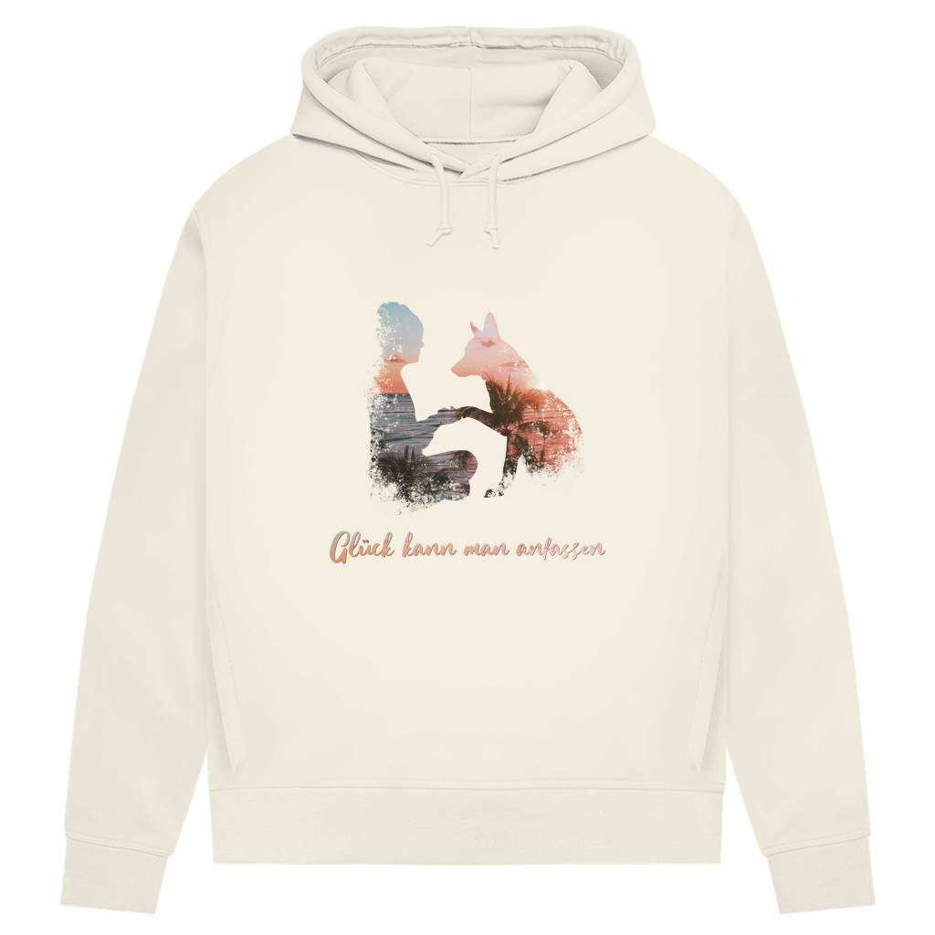 Glück kann man anfassen - Bio-Hoodie für Damen