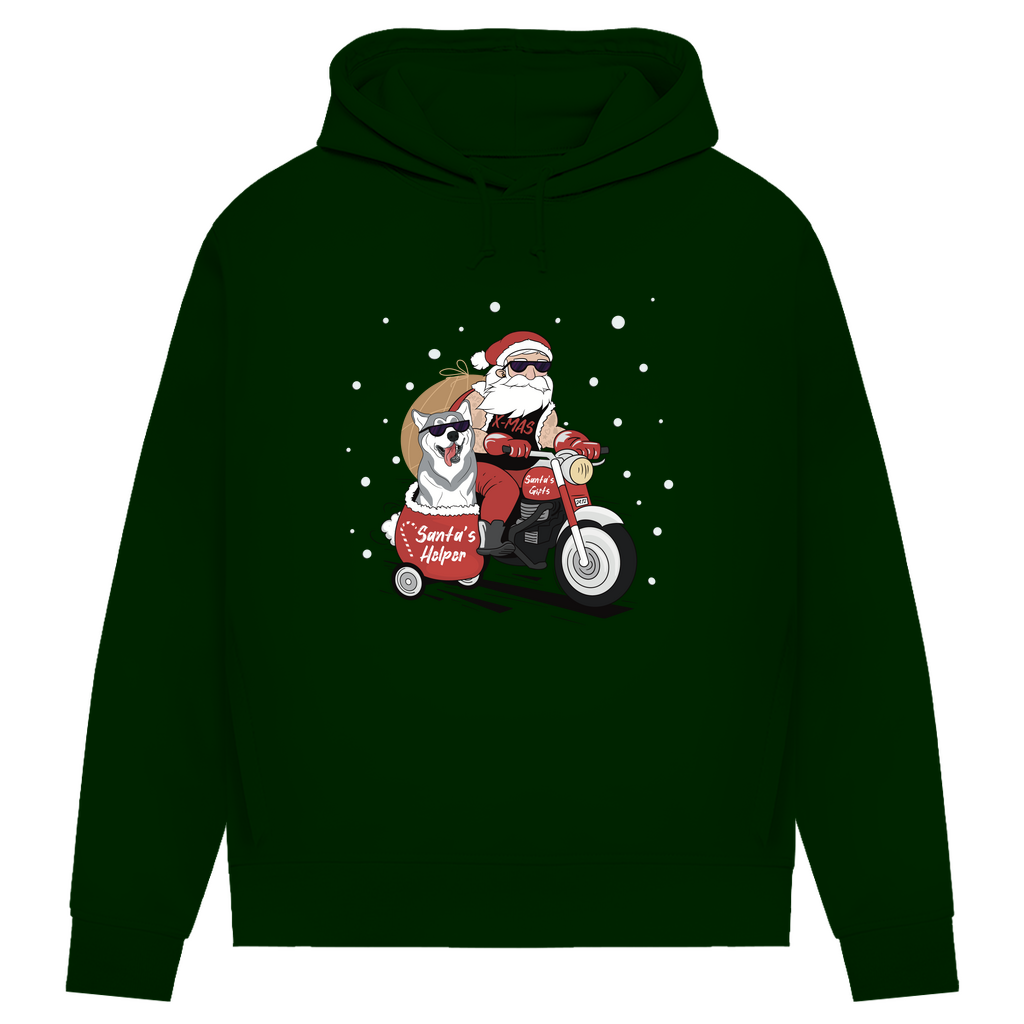 Biker Santa- Bio-Hoodie für Damen