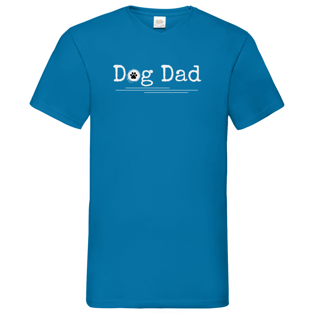 Herren Basic V-Neck T-Shirt Dog Dad