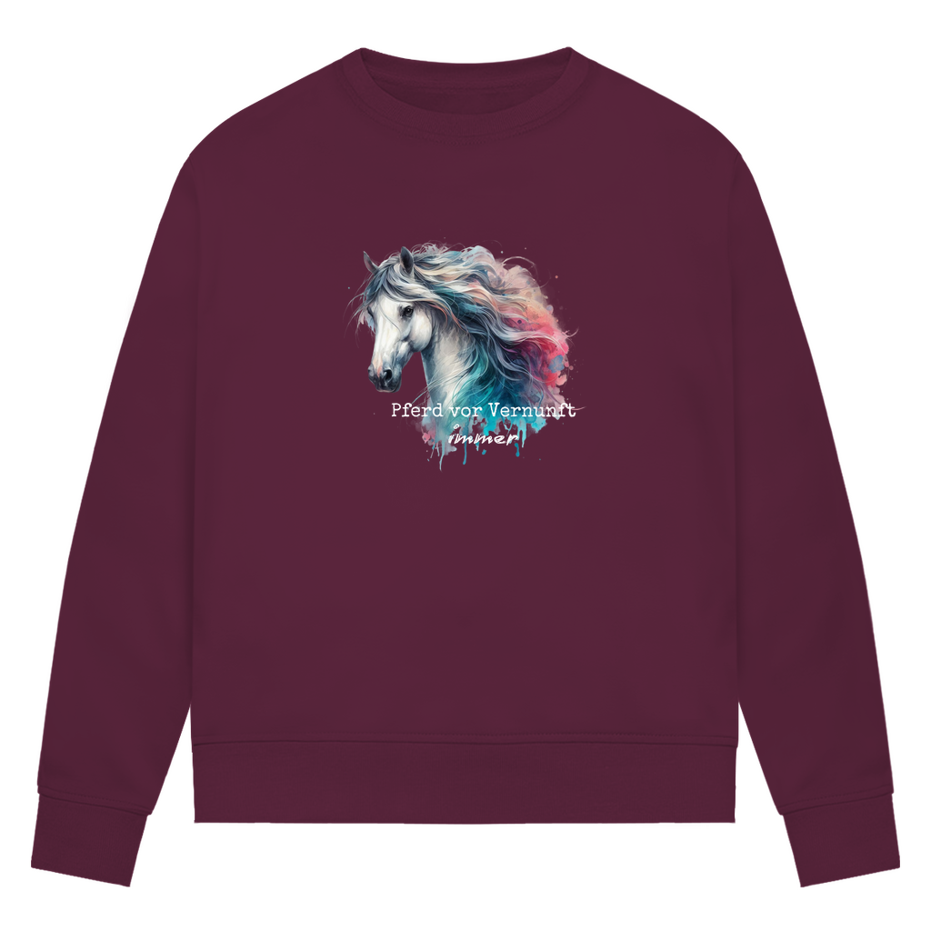 Pferd vor Vernunft - Bio-Sweatshirt für Damen