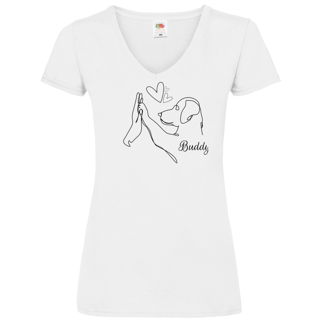 Wahre Liebe -V-Shirt für Damen - Dein Wunschtext