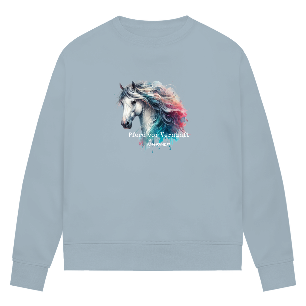 Pferd vor Vernunft - Bio-Sweatshirt für Damen