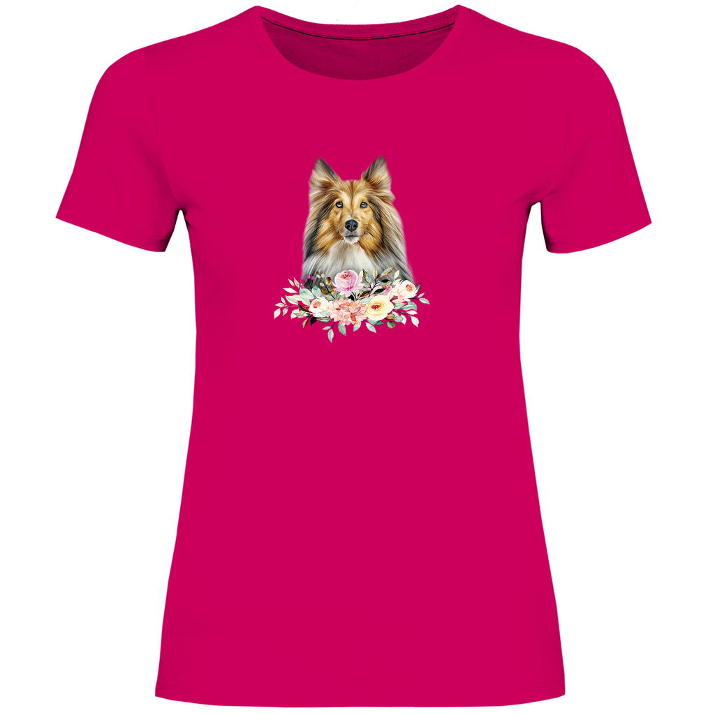 Flower Sheltie - T-Shirt für Damen