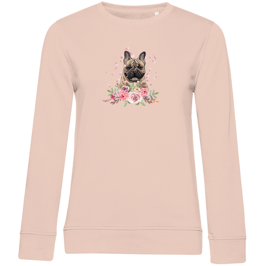 Flower Französische Bulldoge - Bio-Sweatshirt für Damen