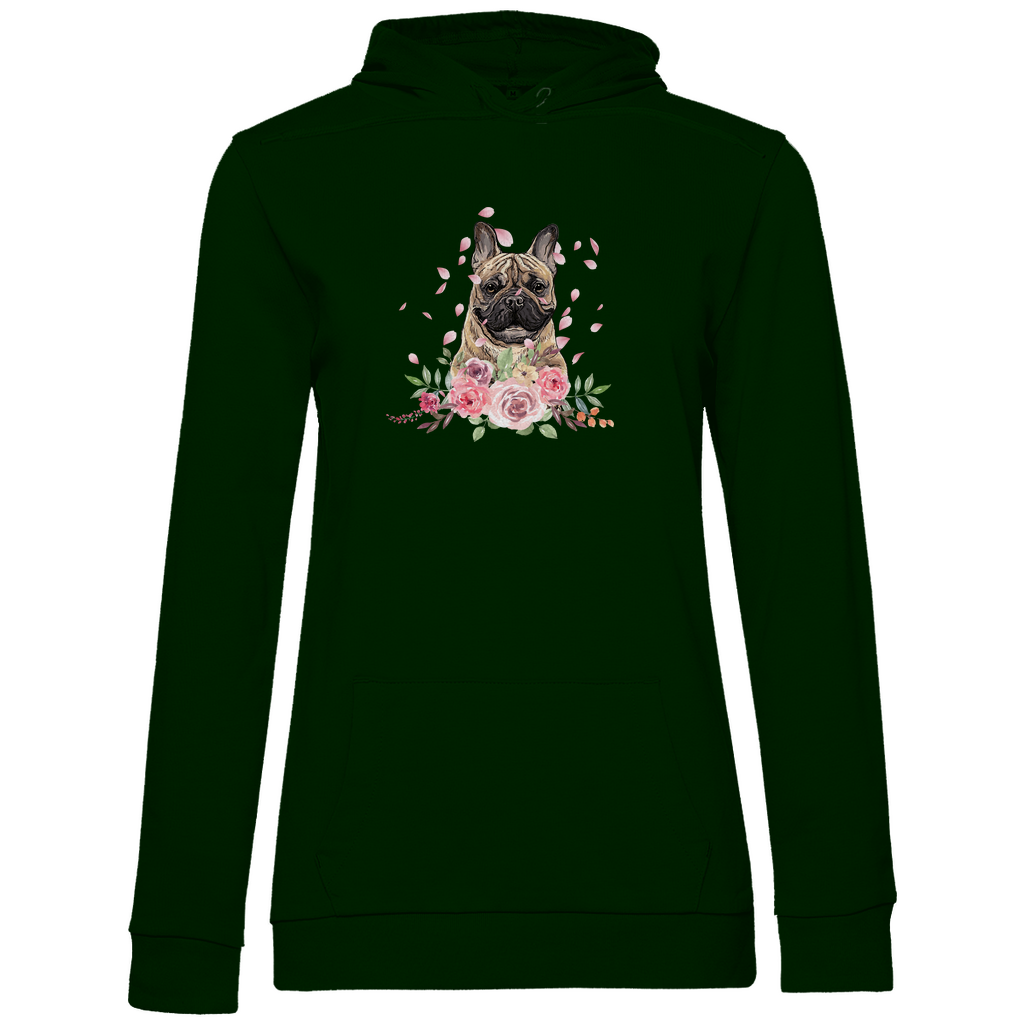 Flower Französische Bulldoge - Hoodie für Damen