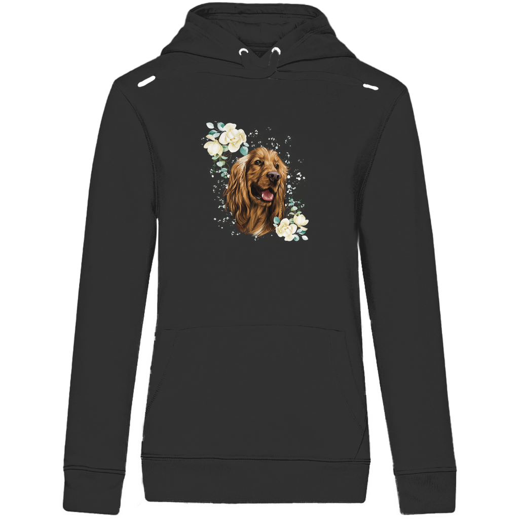 Flower Cocker Spaniel - Bio-Hoodie für Damen