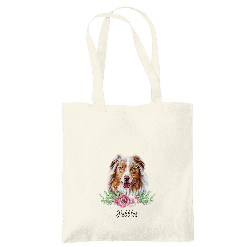 Flower Australian Shepherd - Tragetasche - Dein Wunschtext