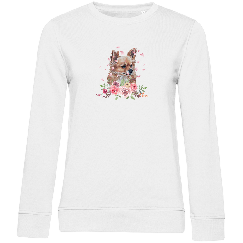 Flower Chihuahua - Bio-Sweatshirt für Damen