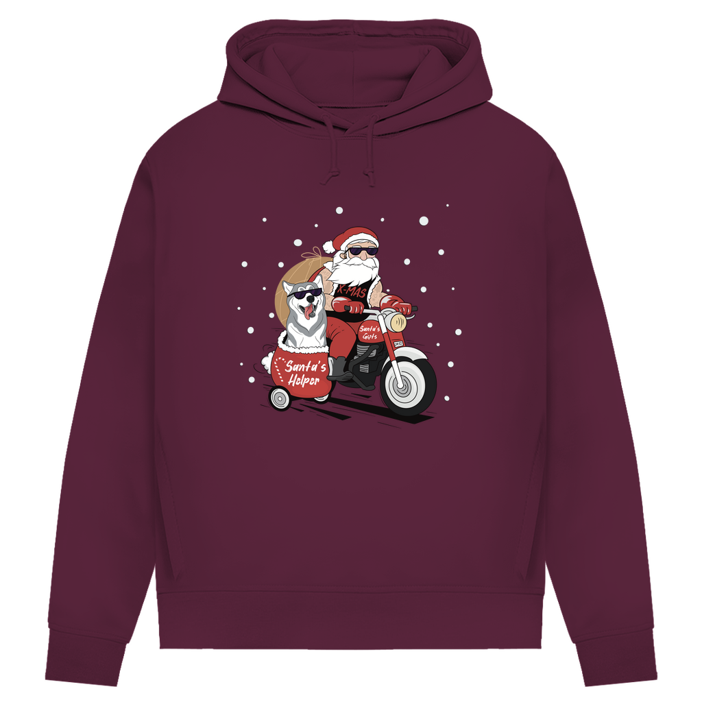 Biker Santa- Bio-Hoodie für Damen