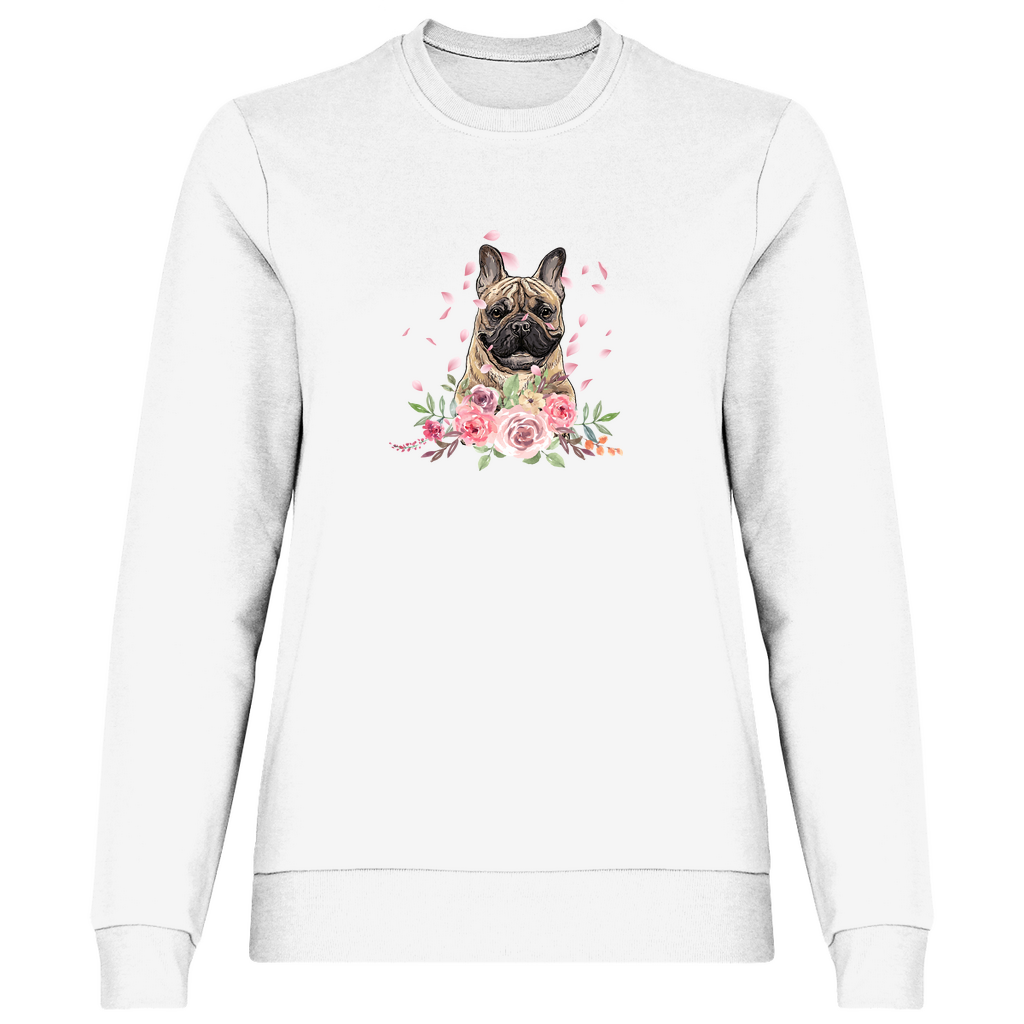 Flower Französische Bulldogge - Sweatshirt für Damen