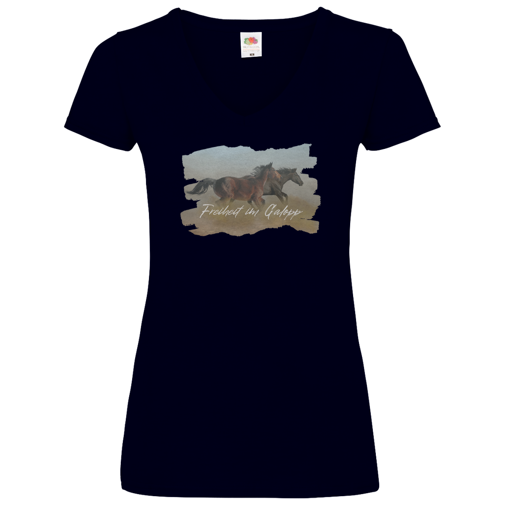 Freiheit im Galopp - V-Shirt für Damen