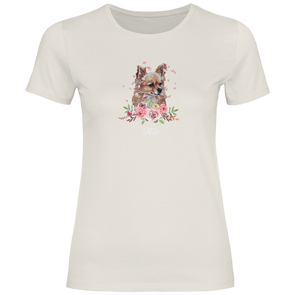 Flower Chihuahua - T-Shirt - Dein Wunschtext