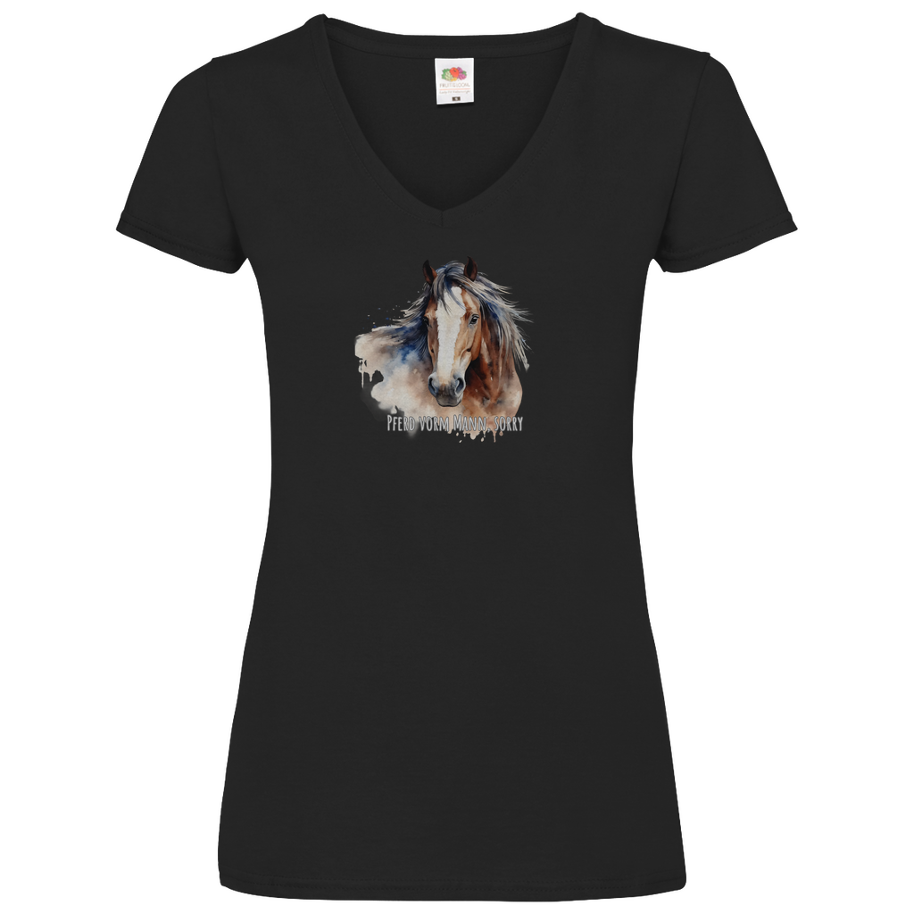 Pferd - V-Shirt für Damen