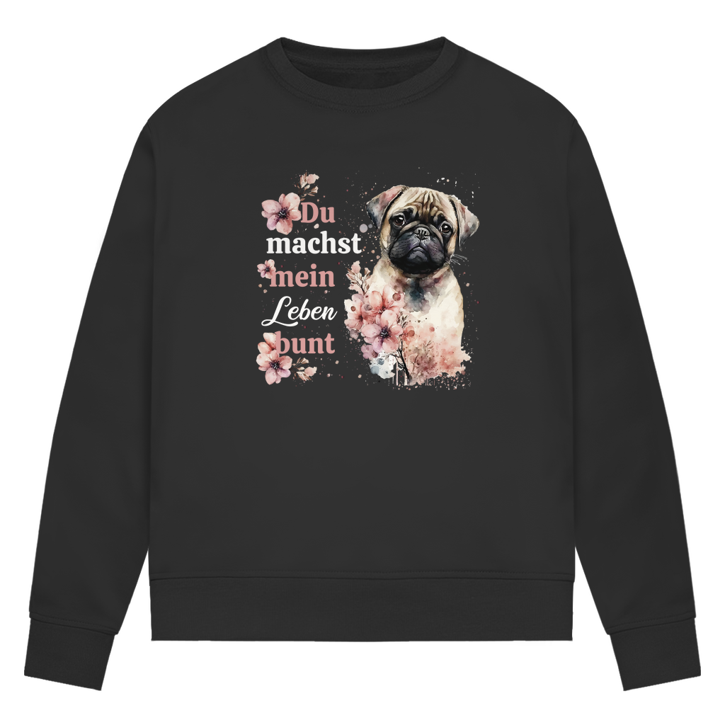Pastell Mops - Bio-Sweatshirt für Damen