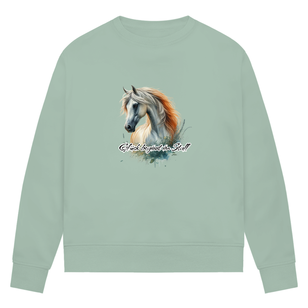 Glück beginnt im Stall - Bio-Sweatshirt für Damen
