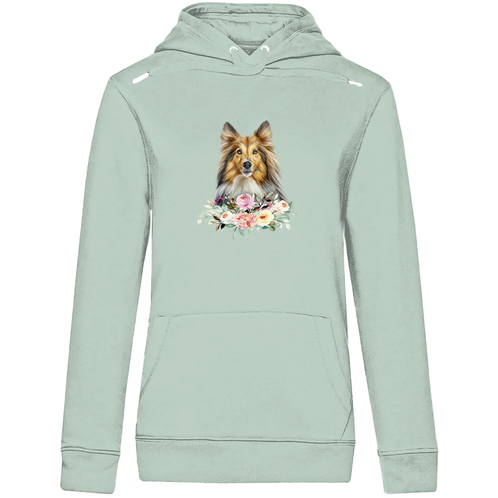 Flower Sheltie - Bio-Hoodie für Damen