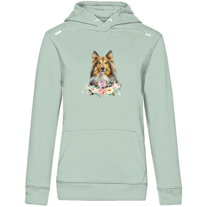 Flower Sheltie - Bio-Hoodie für Damen