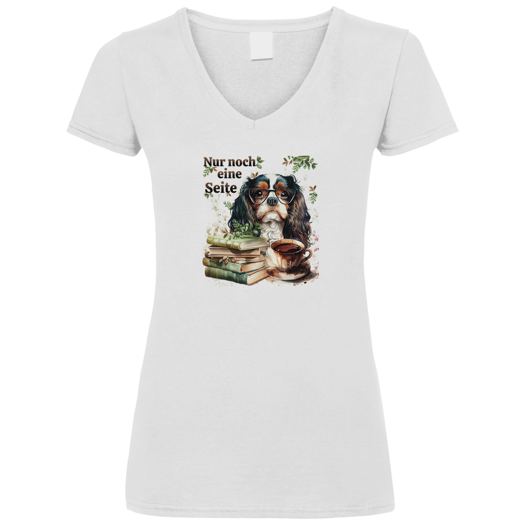 Bücherwurm - V-Shirt für Damen