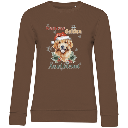 Santas Golden Assistant - Bio-Sweatshirt für Damen-Weihnachten