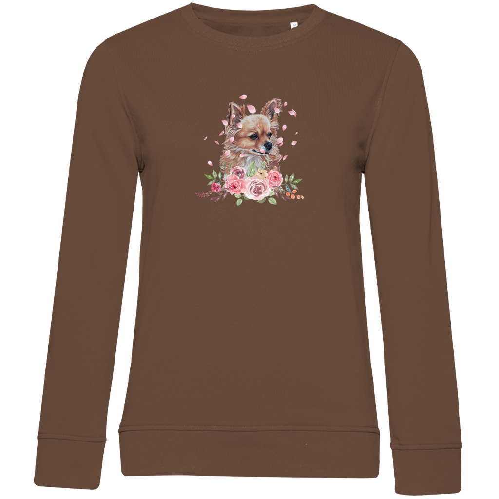 Flower Chihuahua - Bio-Sweatshirt für Damen