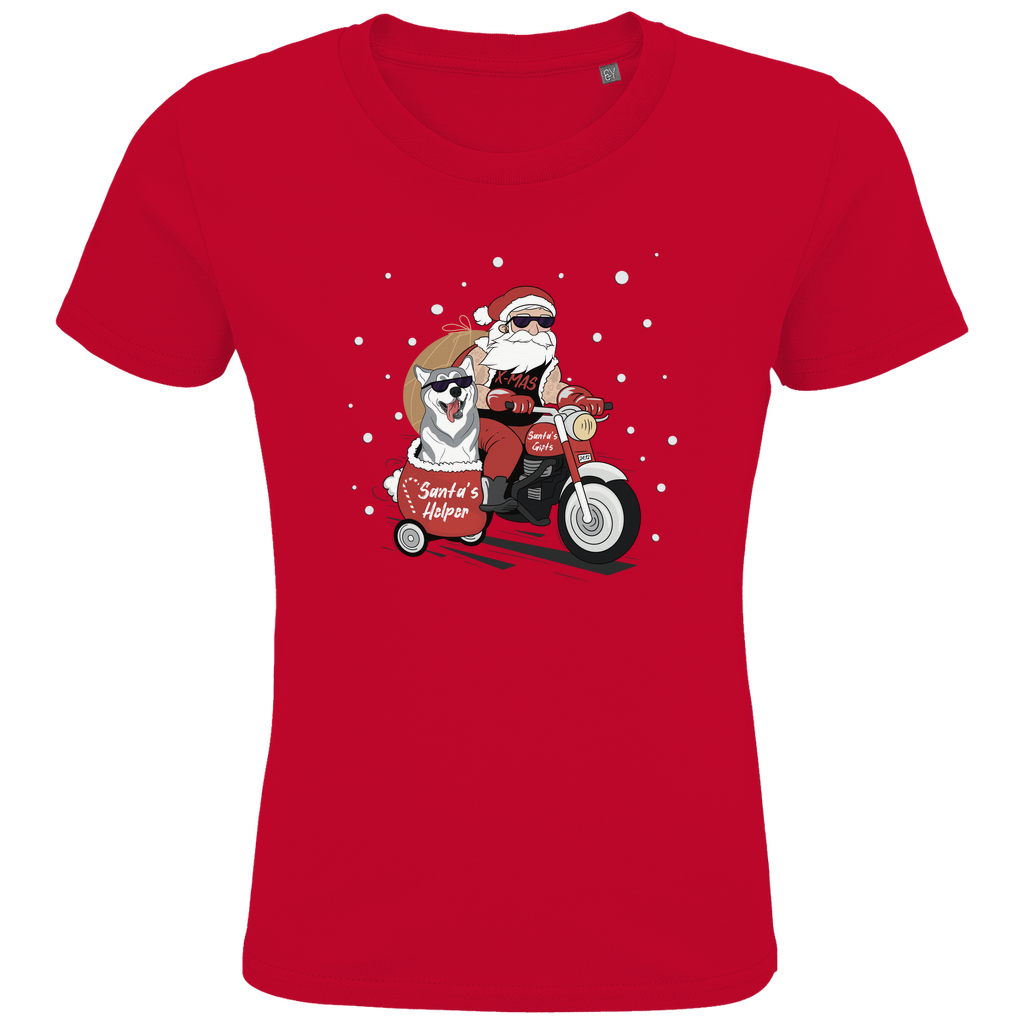 Biker Santa  - Bio T-Shirt für Kinder