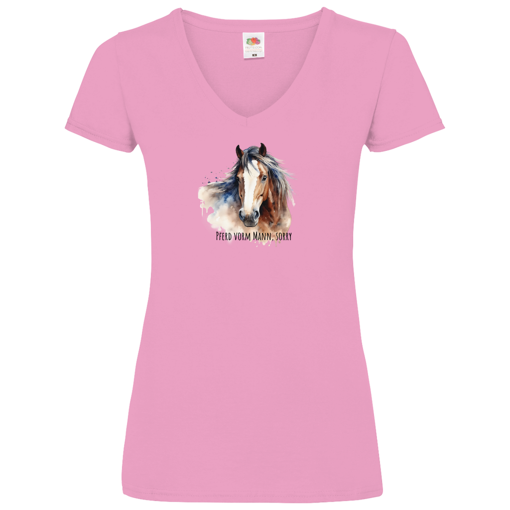 Pferd - V-Shirt für Damen