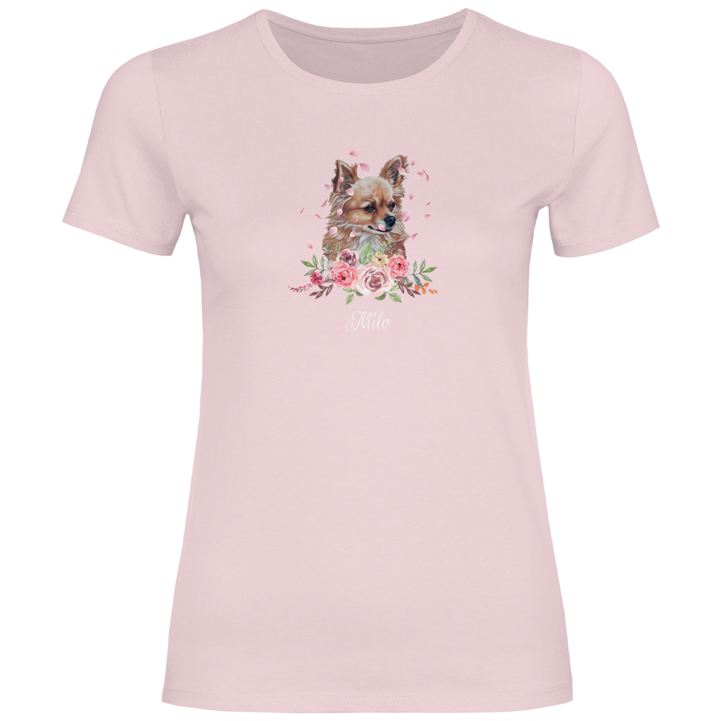 Flower Chihuahua - T-Shirt - Dein Wunschtext