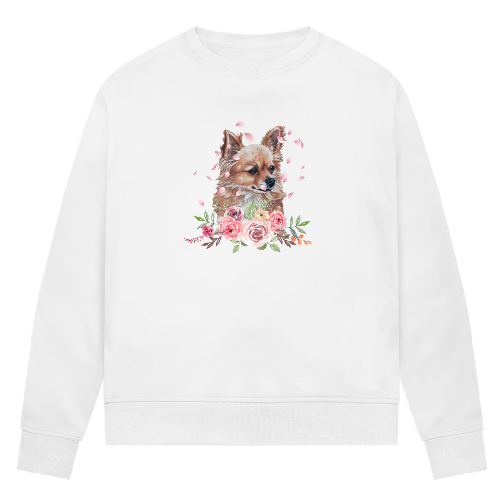 Flower Chihuahua - Bio-Sweatshirt für Damen