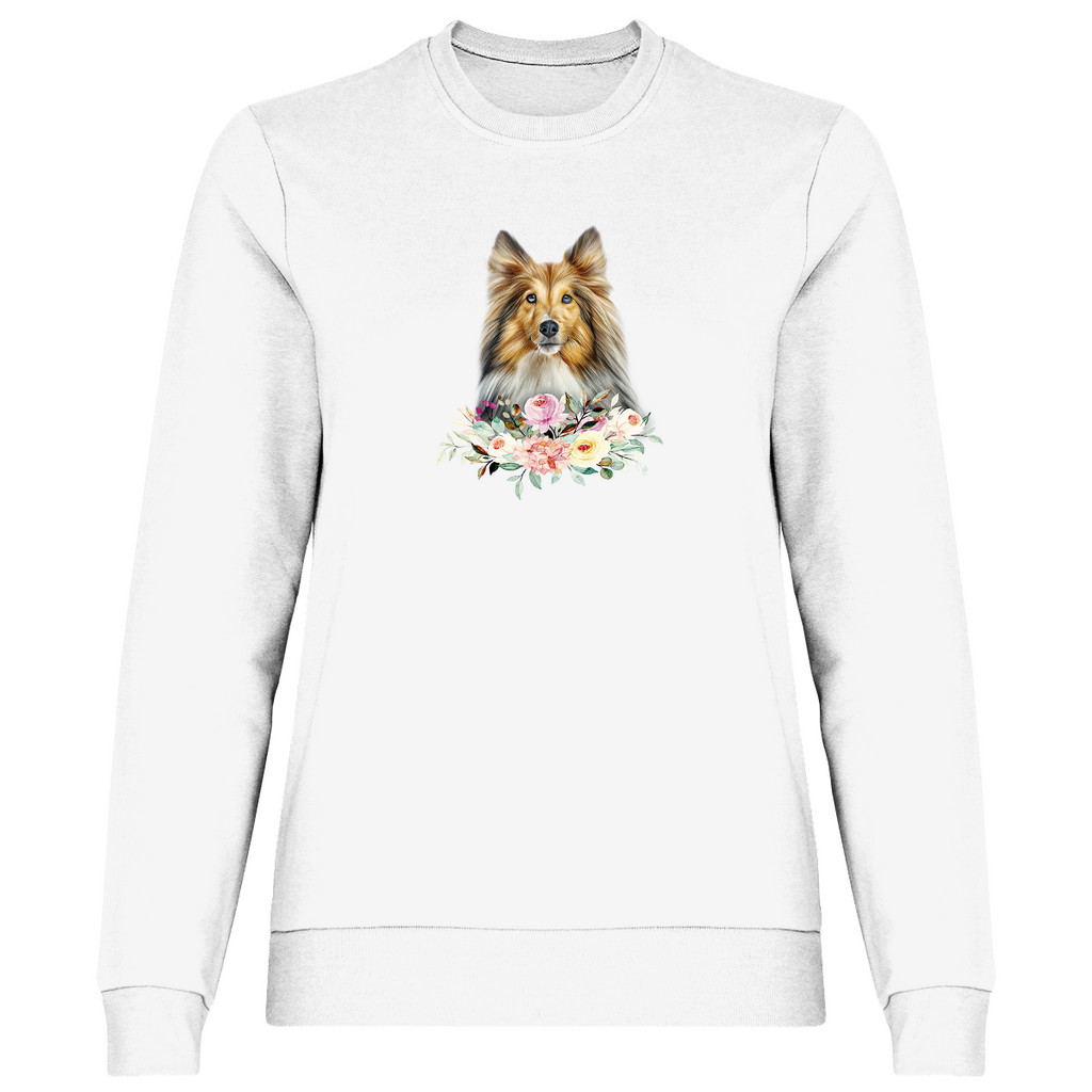 Flower Shetland Sheepdog - Sweatshirt für Damen