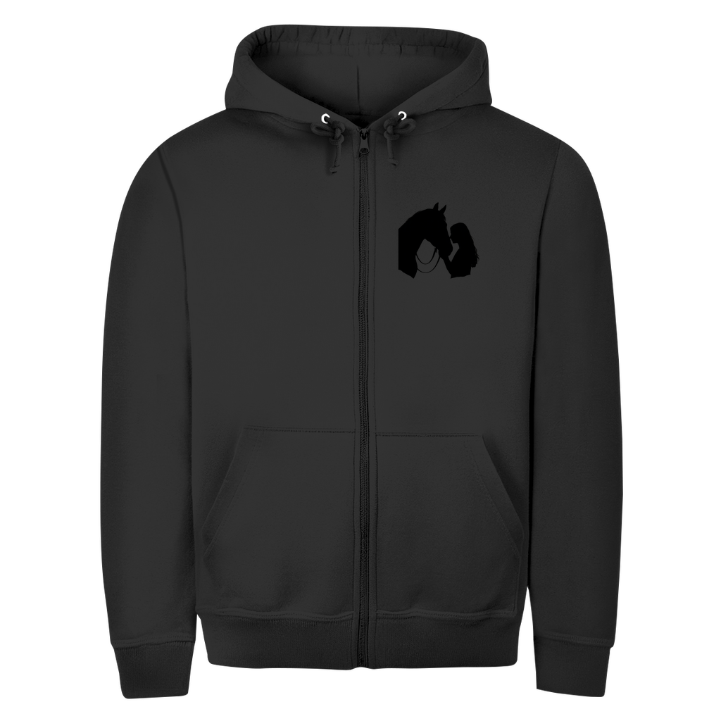 Reiten- Zipper-Hoodie Unisex | Rückendruck