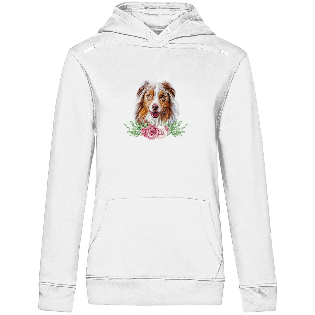 Flower Australian Shepherd - Bio-Hoodie für Damen