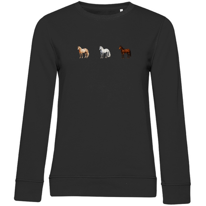 Pferde Trio - Bio-Sweatshirt für Damen
