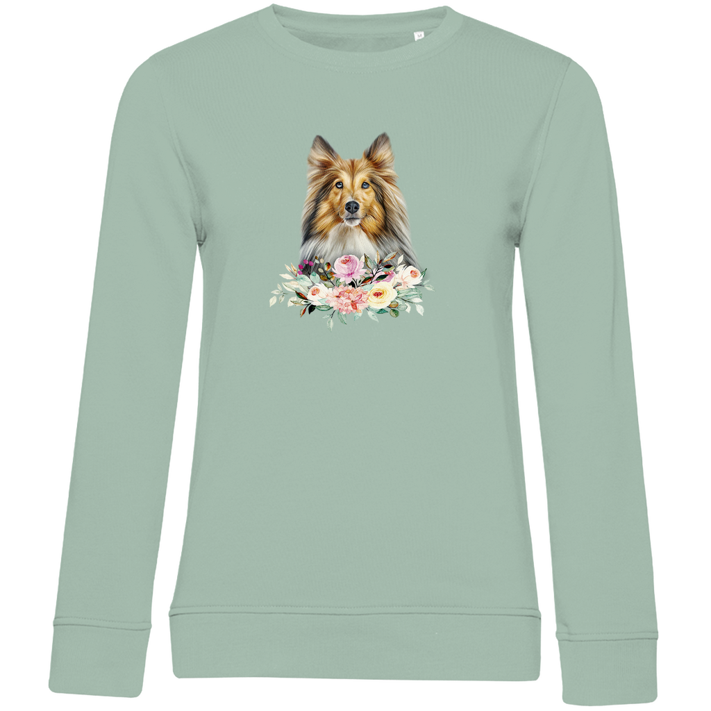 Flower Shetland Sheepdog - Bio-Sweatshirt für Damen