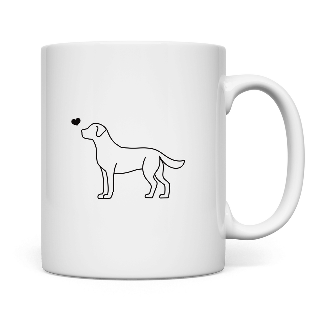 Labrador mit Herz- Tasse