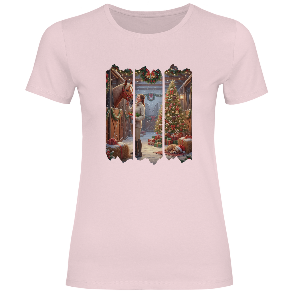 Weihnachtszauber im Stall - T-Shirt für Damen