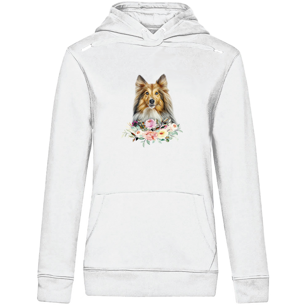 Flower Sheltie - Bio-Hoodie für Damen