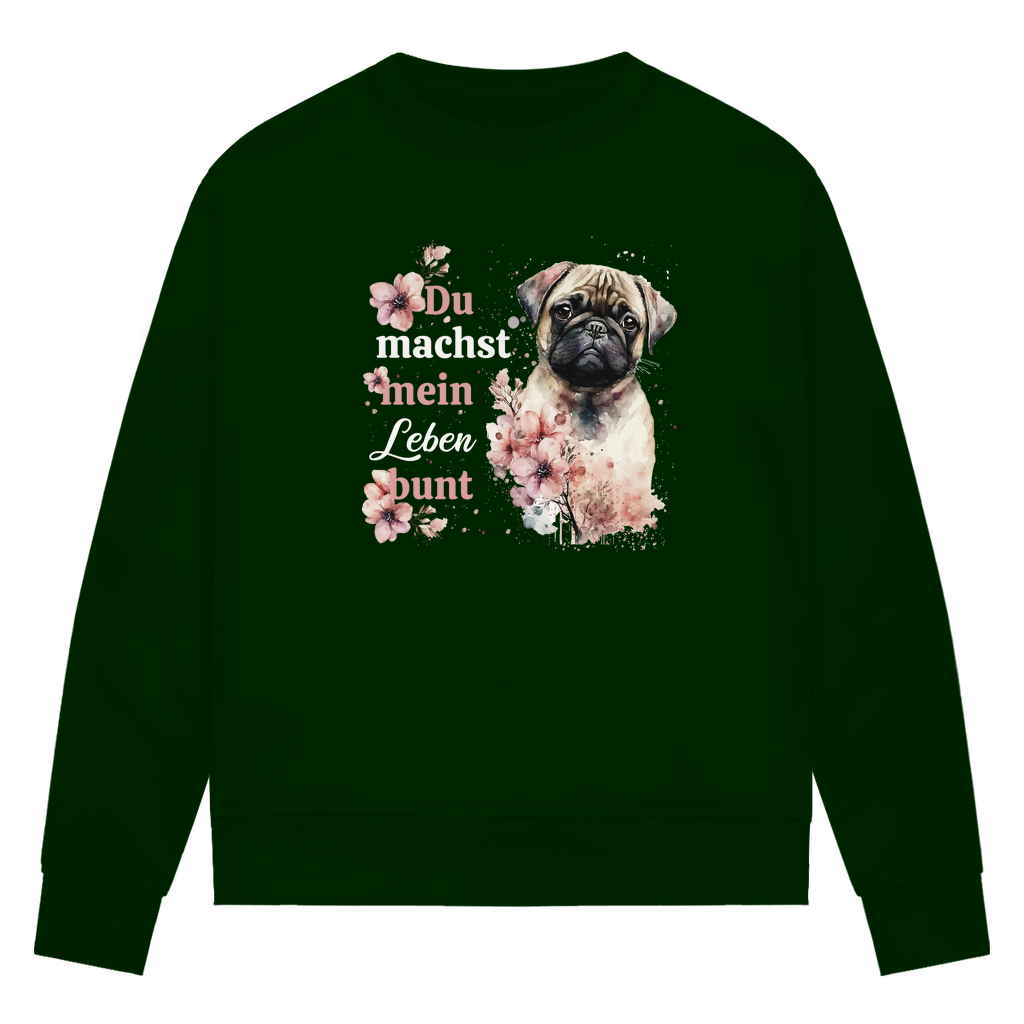 Pastell Mops - Bio-Sweatshirt für Damen