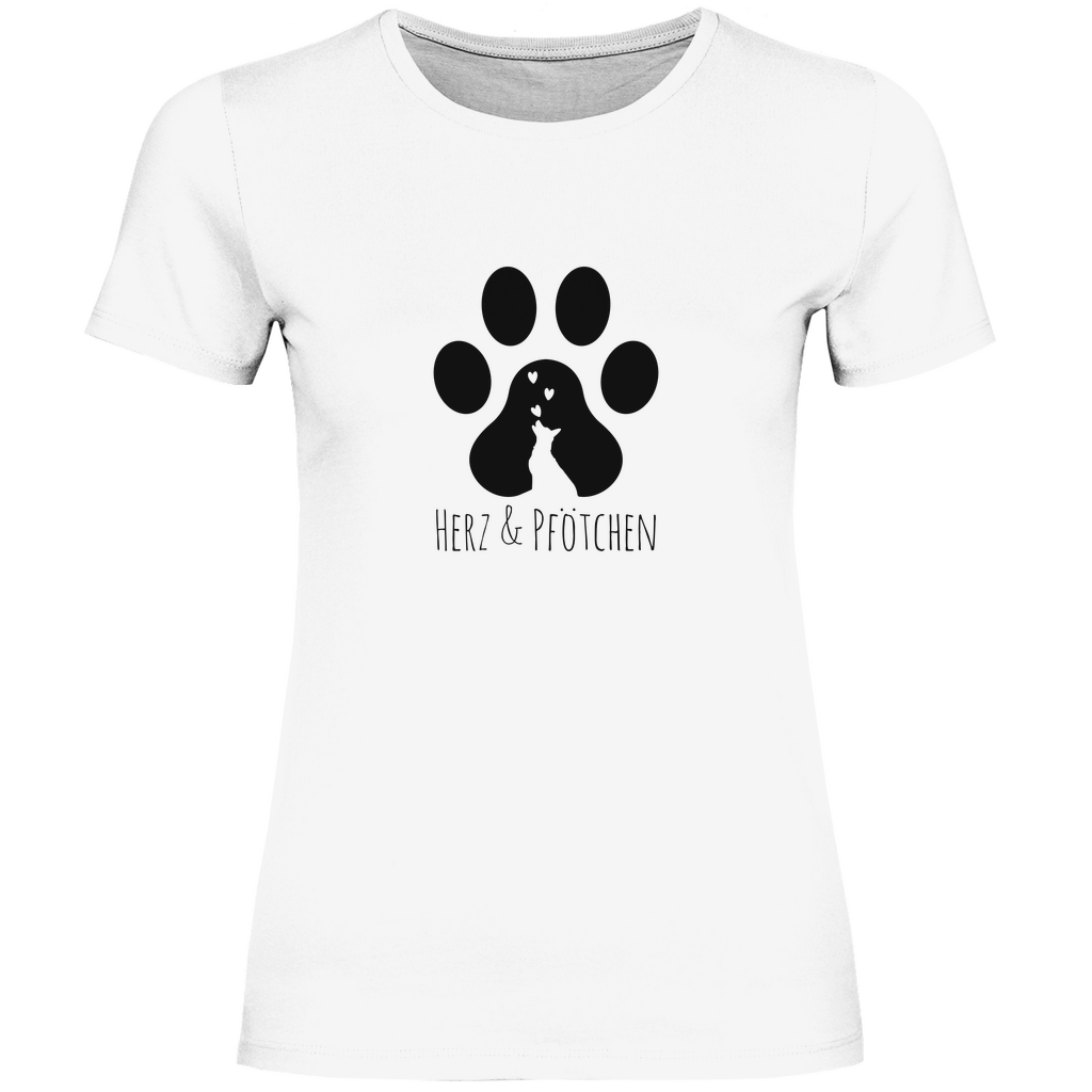 Herz und Pfötchen - T-Shirt für Damen