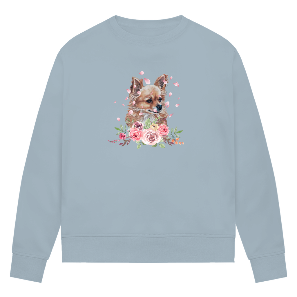 Flower Chihuahua - Bio-Sweatshirt für Damen