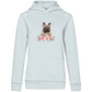 Flower Französische Bulldoge - Bio-Hoodie für Damen