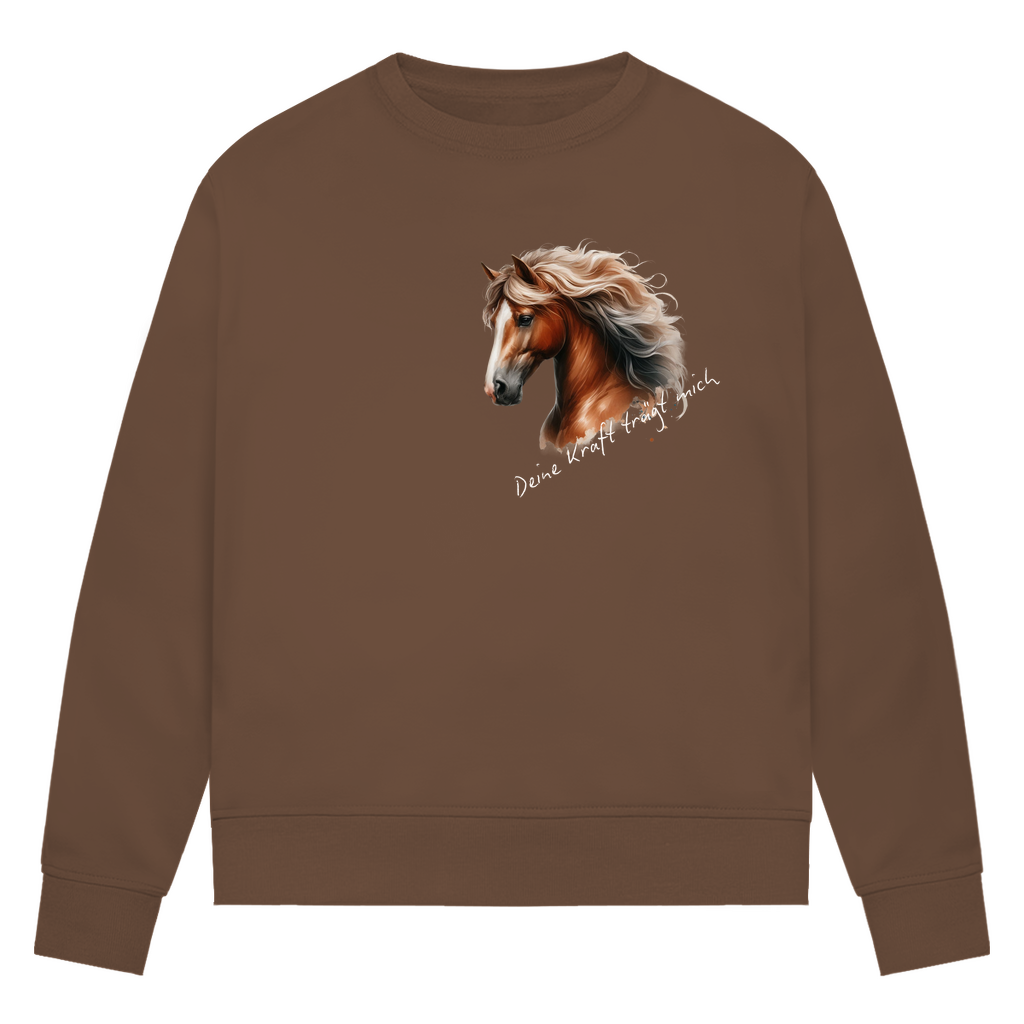 Kraft - Bio Sweatshirt für Damen |Brustmotiv