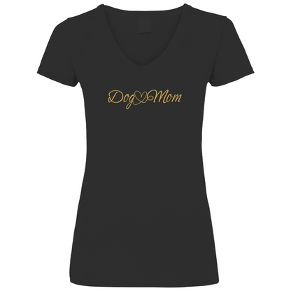 Dog Mom - V-Shirt für Damen