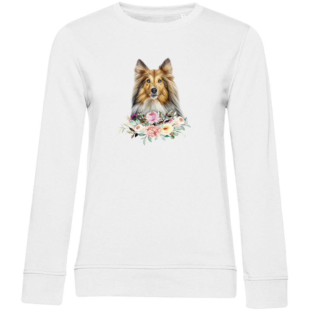 Flower Shetland Sheepdog - Bio-Sweatshirt für Damen