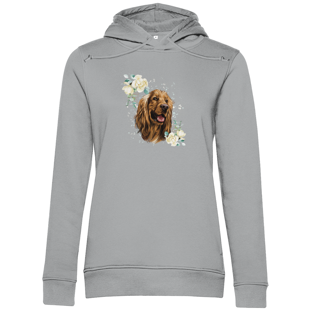 Flower Cocker Spaniel - Bio-Hoodie für Damen