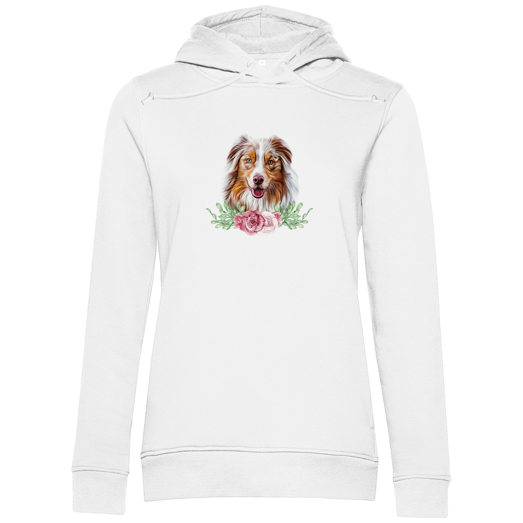 Flower Australian Shepherd - Bio-Hoodie für Damen