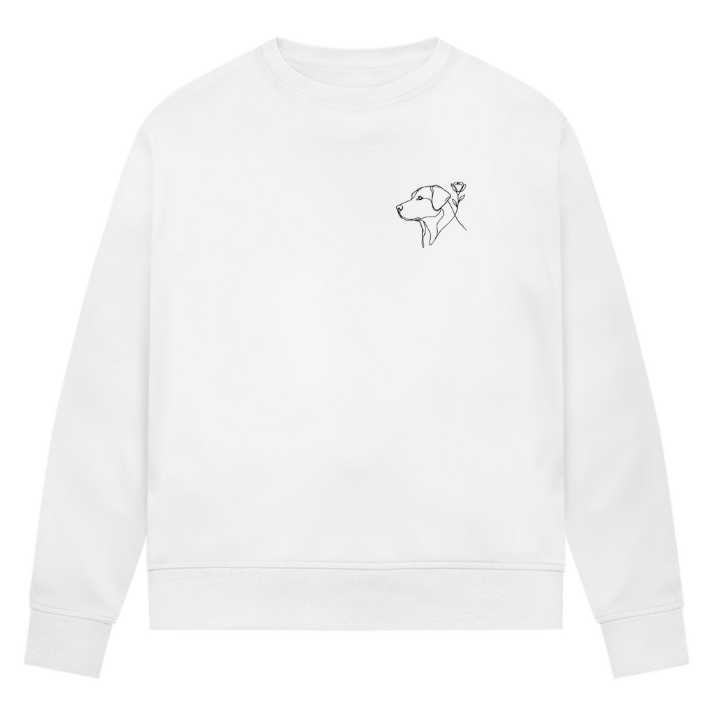 Paw & Flower Vibes - Bio-Sweatshirt für Damen |Brustmotiv